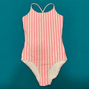 Girls H&M Pink/White Striped Bathing Suit